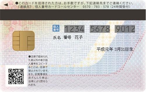 マイナンバーカード裏